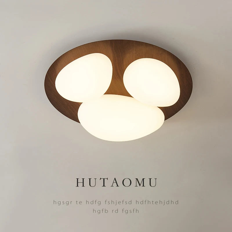 plafonnier design moderne led en bois pour éclairage intérieur