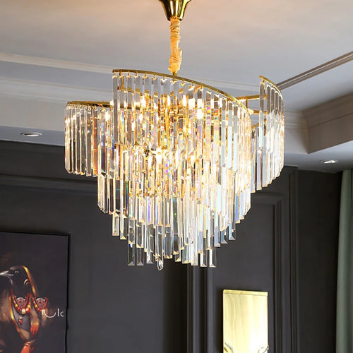 lustre en cristal design dimmable pour une ambiance élégante