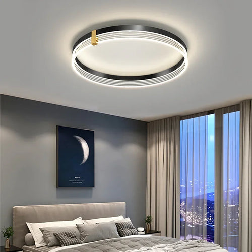 plafonnier led moderne design circulaire en acrylique pour divers espaces - vue 5 sur 12