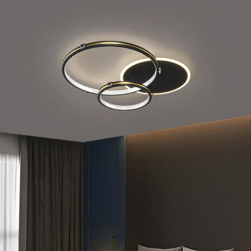 Modern minimalist gold LED ceiling light for indoor and outdoor use - vue 6 sur 10