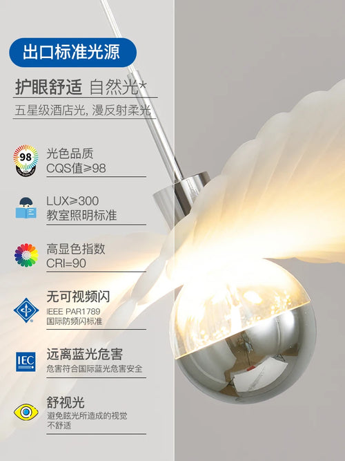 Modern minimalist resin pendant light for indoor and outdoor use - vue 6 sur 12