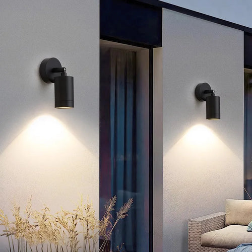 spot led extérieur double tête étanche pour jardin balcon clôture - vue 8 sur 9