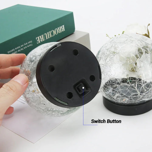 lampes solaires en verre craquelé pour jardin décoratif extérieur - vue 5 sur 10