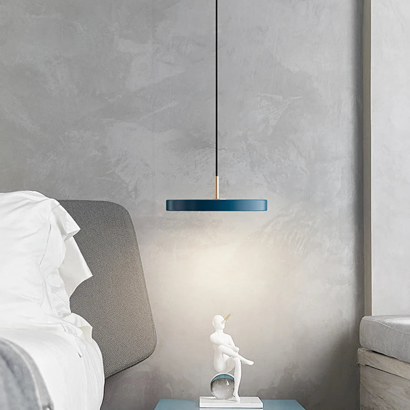 suspension led moderne lumière disque suspendus décoration luminaire lustre - vue 5 sur 12