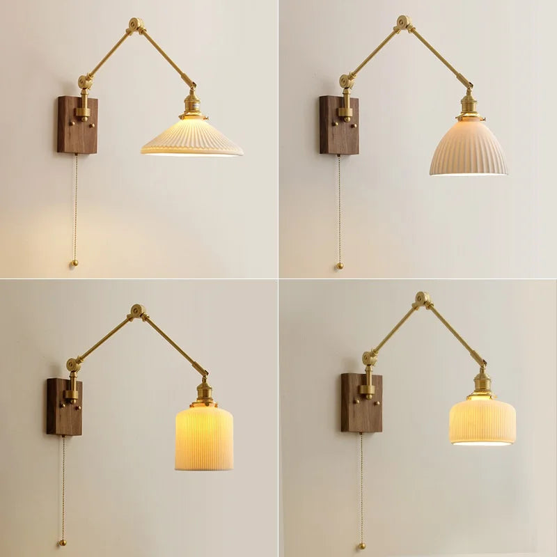 iwhd Applique murale led pivotante en cuivre avec interrupteur à chaîne - vue 6 sur 23