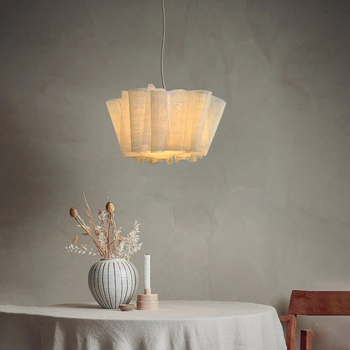Nordique Vintage Wabi Sabi vent fait à la main tissu Led lustre B &amp; B éclairage intérieur salle à manger Bar chambre chevet suspension lumières - vue 4 sur 10