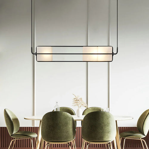Lustre Art déco d'intérieur en verre blanc or noir en métal pour Hall d'hôtel salle à manger cuisine Bar lampe suspendue - vue 6 sur 12
