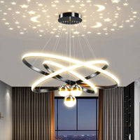 Lustre led anneaux circulaires étoile homedero
