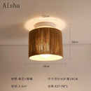 plafonnier en corde de chanvre style japonais rétro pour intérieur accueillant