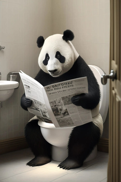 décoration murale humoristique avec animaux sur toilettes