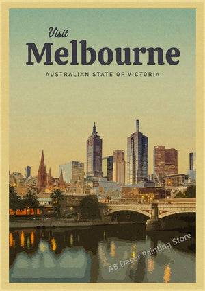 Retro poster of famous travel destinations