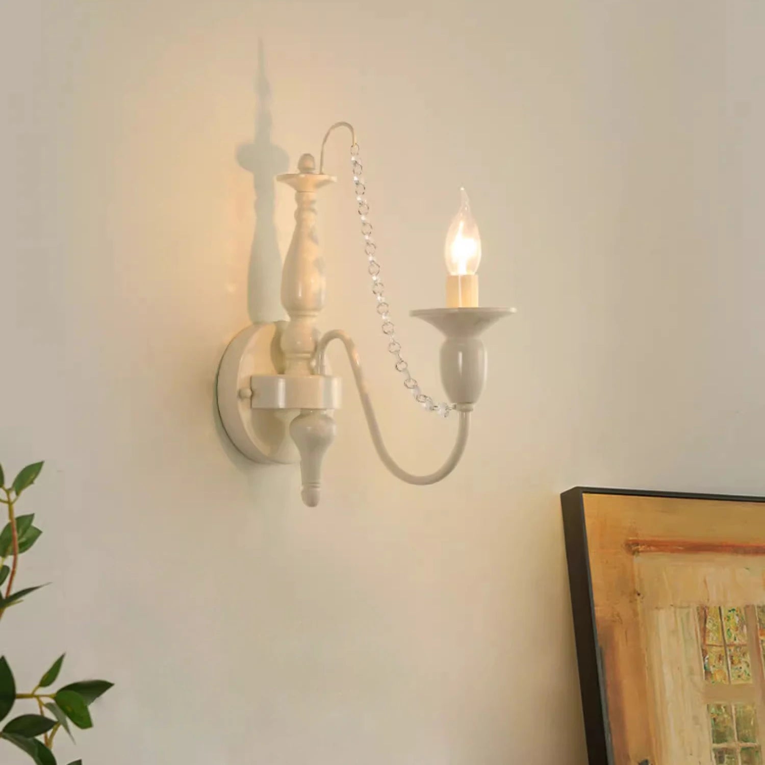 applique murale rétro française en cristal style rustique décoration murale - vue 4 sur 8