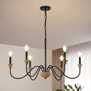 Lustre à 6 têtes rétro américain Rural bois français nordique