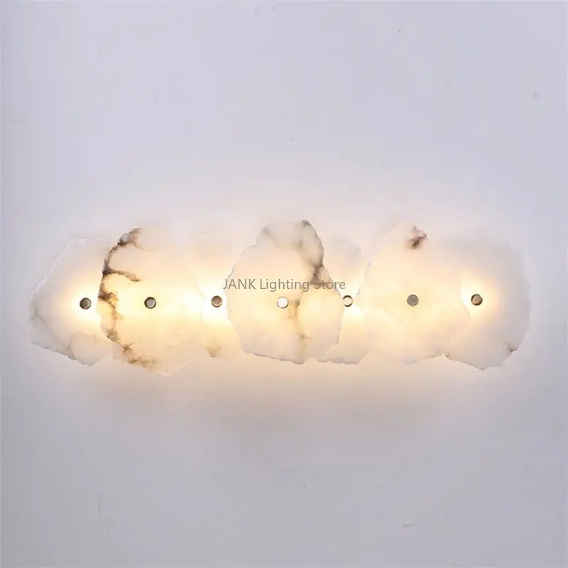 applique murale led design moderne en marbre et cuivre - vue 5 sur 12