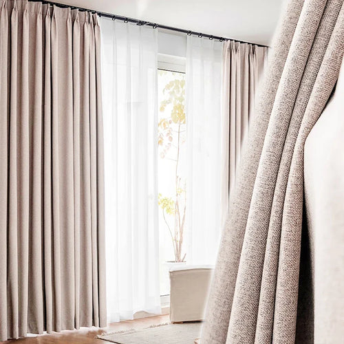 Rideau occultant aspect lin moderne salon chambre