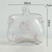 vase en verre transparent texture froissée pour fleurs et terrarium