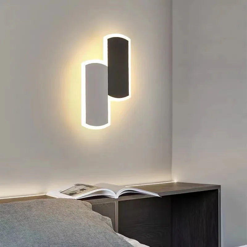 Applique murale LED moderne Spin blanc/noir pour chevet étude salon allée appliques murales intérieur décor à la maison luminaire Lustre - vue 4 sur 10