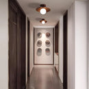 Walnut wood Brass lighting, Modern Minimalism Wabi-sabi Style, Ceiling light for Porch, Entrance, Corridor, Balcony