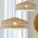 Bohemian hemp rope tassel vintage pendant light
