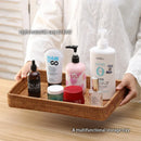 Handwoven Rattan Storage Basket Square Wicker Tray Picnic Basket Bread Food Plate Fruit Cake, Sundries Box, Home Desk Decoration