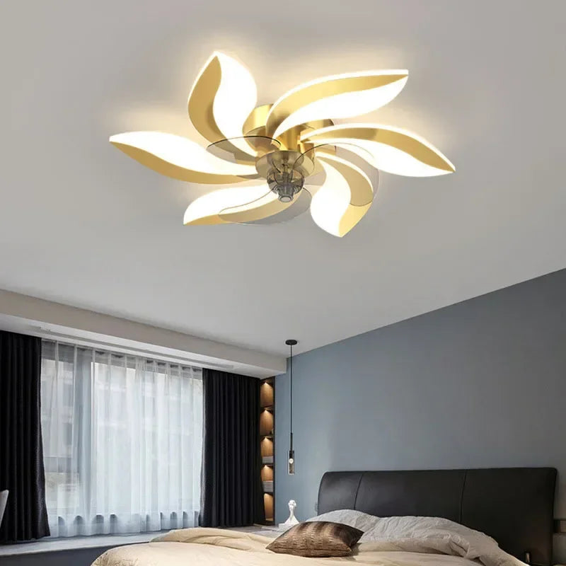 plafonnier ventilateur avec lumière et télécommande pour intérieur - vue 6 sur 8