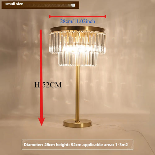 lampe de bureau en cristal de cuivre design moderne luxe - vue 10 sur 9