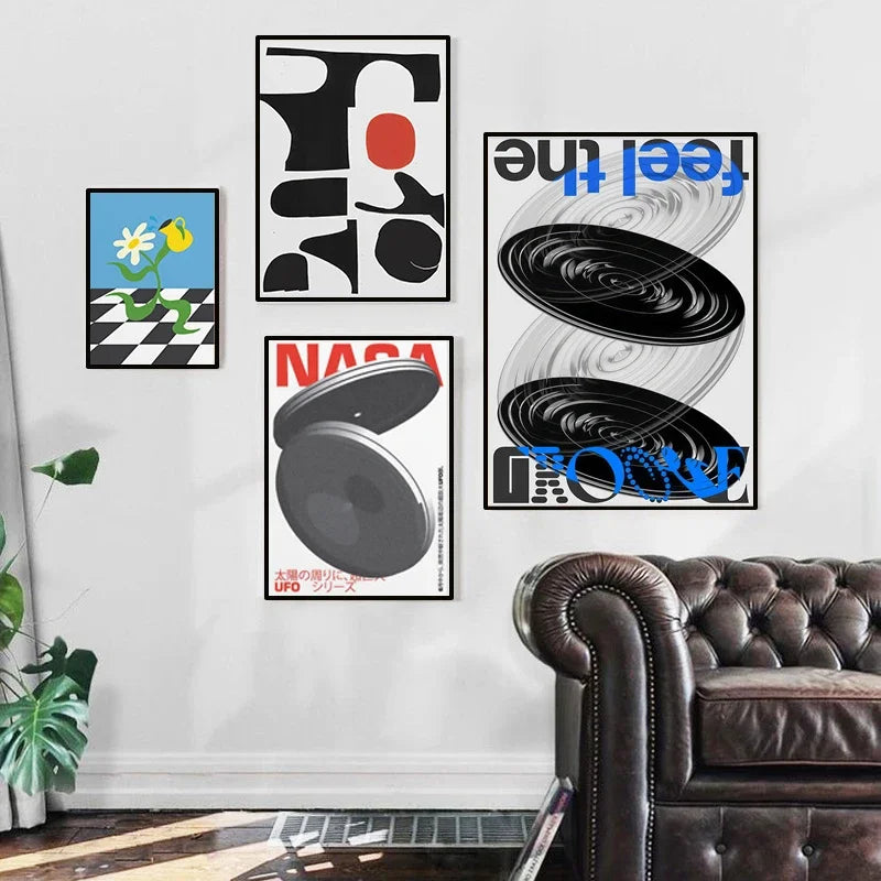 affiche art mural japonais abstrait pour décoration moderne