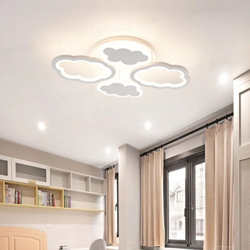 Cloud ceiling light for children's room modern minimalist decor - vue 3 sur 9
