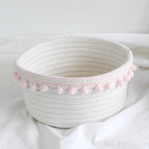 panier de rangement tissé portable pour jouets et bureau