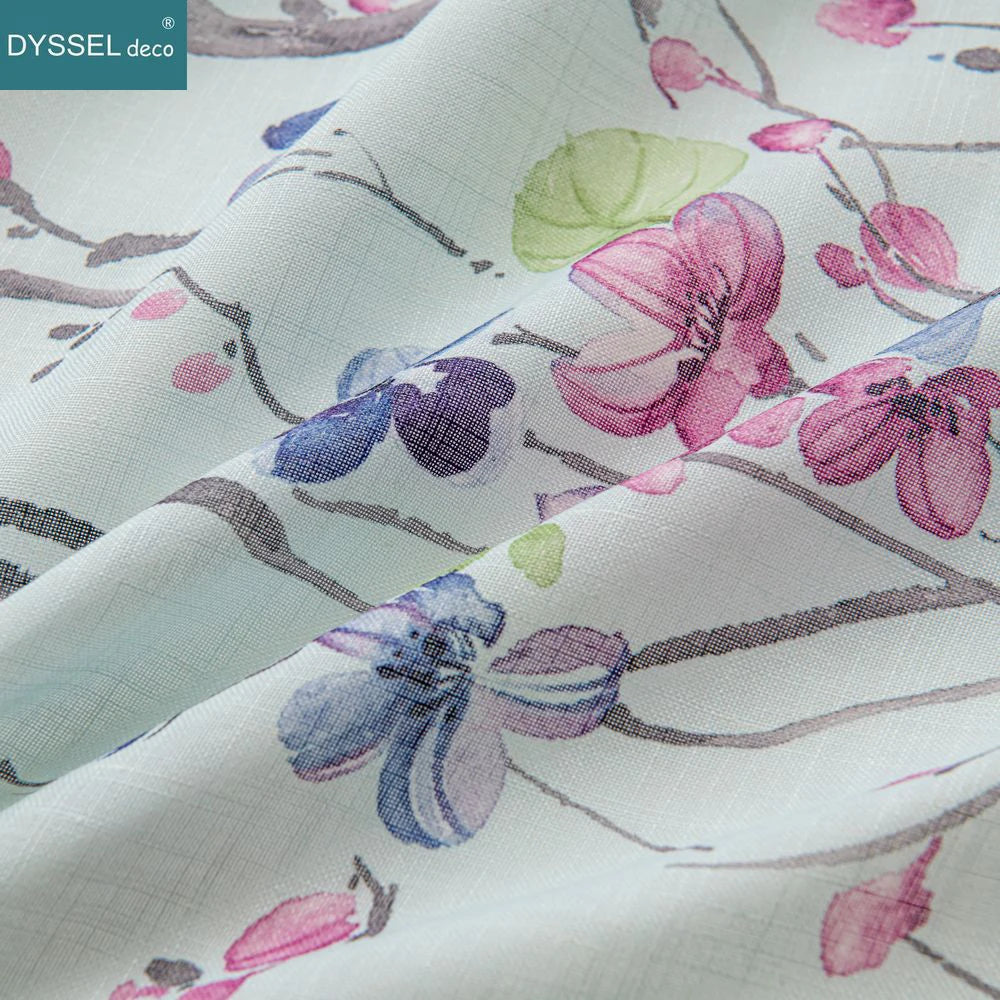 Rideau léger motif floral style européen salon chambre - vue 5 sur 8