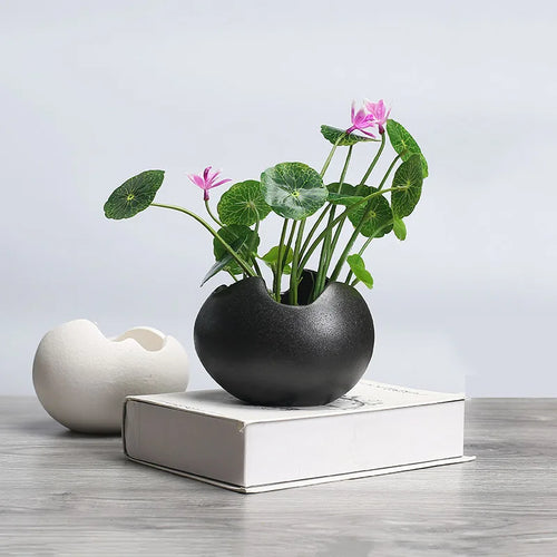 pot de fleurs hydroponique rétro en céramique pour plantes succulentes
