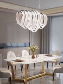 lustre nordique moderne en cristal avec led et glands