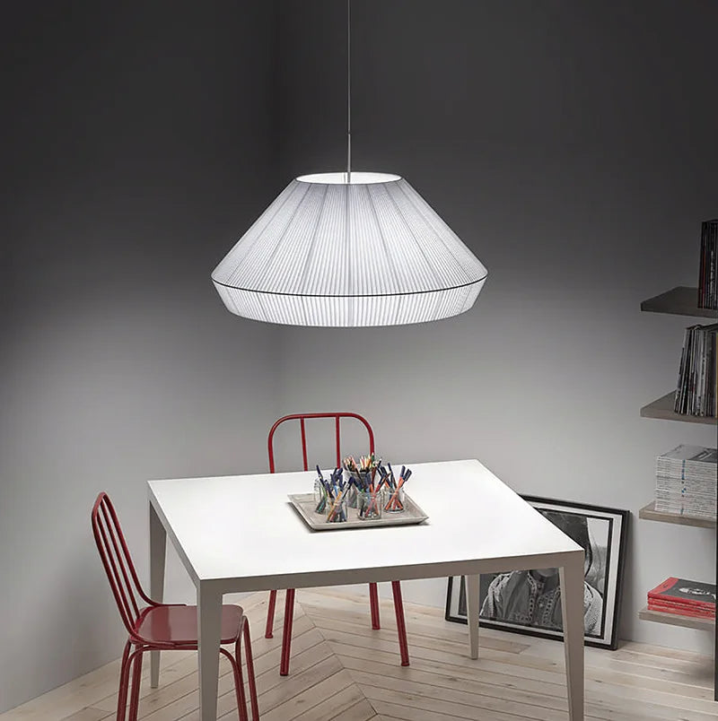lustre nordique en tissu moderne avec suspension simple et chaude - vue 5 sur 6