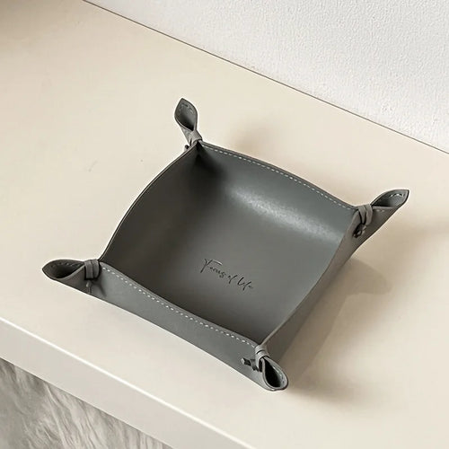 plateau de rangement en cuir pour dés bijoux et clés - vue 10 sur 14
