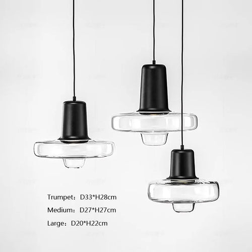 Minimalist nordic glass LED pendant light - vue 4 sur 15