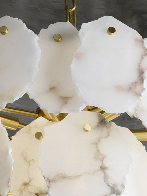 lustre en marbre naturel en cuivre pour décoration intérieure élégante - vue 6 sur 10