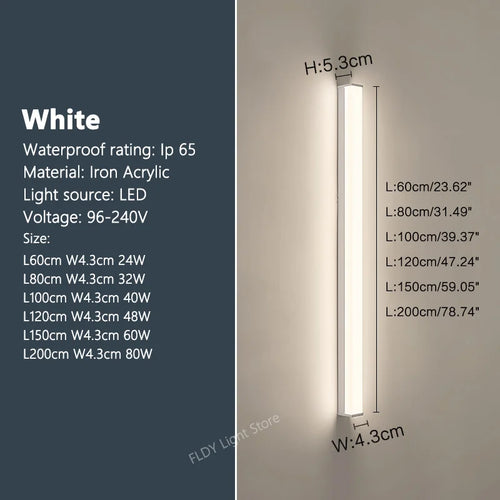 Modern waterproof LED outdoor wall light for garden