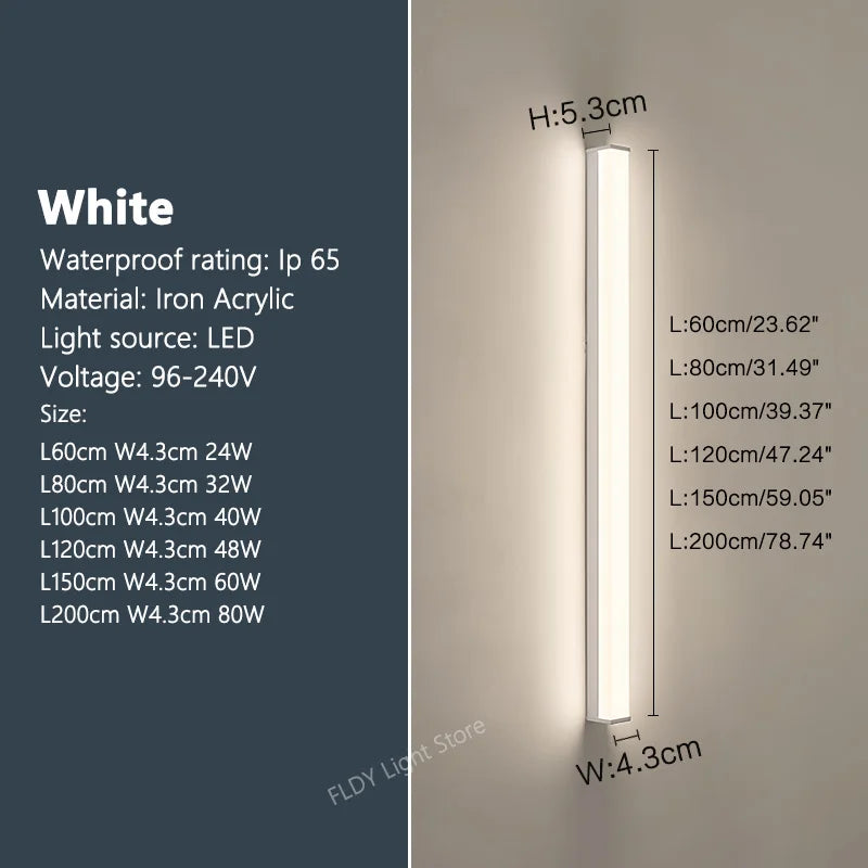 Modern waterproof LED outdoor wall light for garden