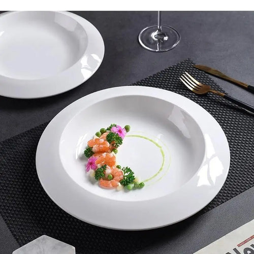 Assiette creuse céramique design minimaliste pour soupe dessert
