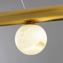 lustre de bar long et luxueux en marbre véritable post-moderne