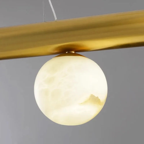 lustre de bar long et luxueux en marbre véritable post-moderne