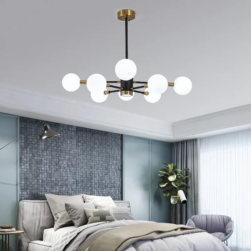 Nordic Bubble Glass Chandelier Pendant Lamp Ceiling Light Suspension Luminaire  for Living Room Bedroom - vue 4 sur 16
