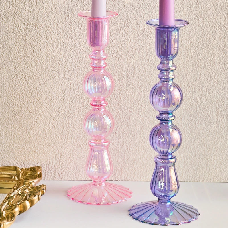 bougeoir conique en verre pour décoration festive et bureau - vue 4 sur 12
