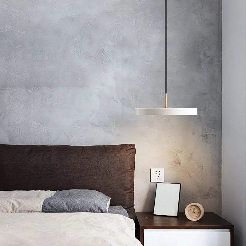 suspension led moderne lumière disque suspendus décoration luminaire lustre - vue 6 sur 12