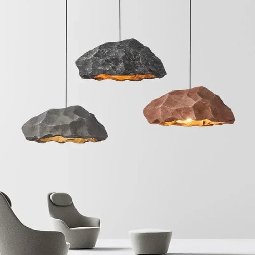 Wabi Sabi designer restaurant pendant lamp minimalist bedroom LED creative chandeliers home decor bar hanging lights - vue 3 sur 10