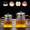 Théiere verre martelé filtre inox resistante chaleur