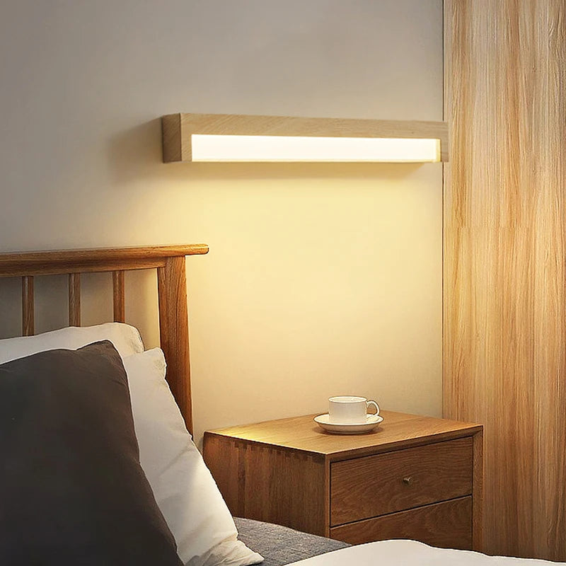 lampe de chevet rétro à grain de bois pour divers usages - vue 7 sur 10