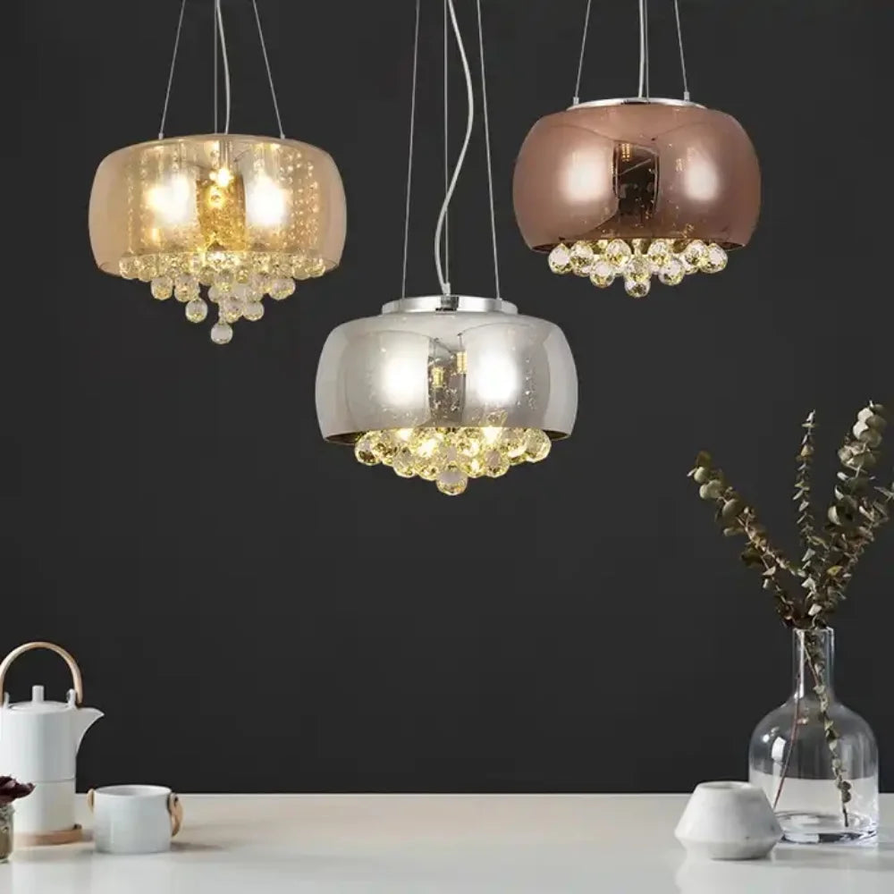 Lustre en verre de cristal de luxe moderne pour salon fumée Cognac plafonnier luminaires suspendus Suspension en verre - vue 10 sur 10