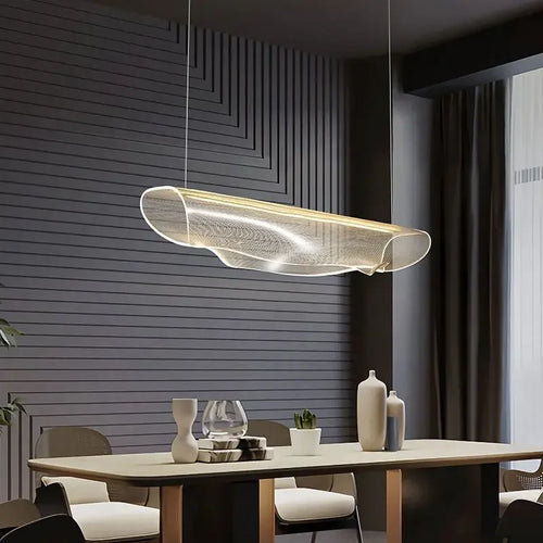 Modern minimalist decorative acrylic LED chandelier - vue 4 sur 12
