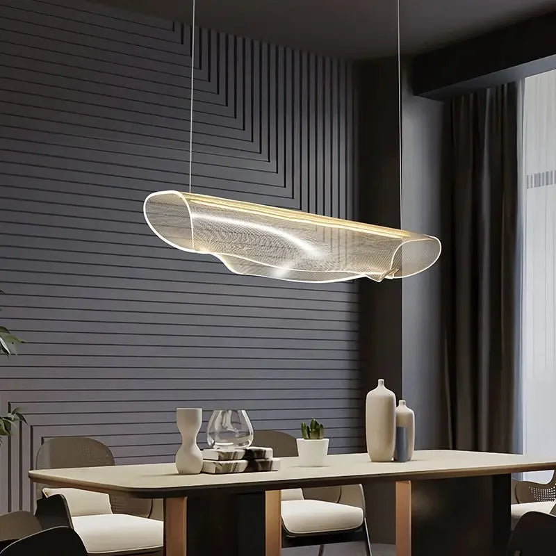Modern minimalist decorative acrylic LED chandelier - vue 3 sur 12